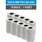 Ribonsuz 56x16mm Termal Pos Rulosu 10 Rulo 1 Paket Perakende Kafe Market İçin İdeal