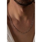 Ricco Jewellery 14 K Beyaz Altın Kaplama 925 Ayar Gümüş Kalemli İtalyan Küp Kolye