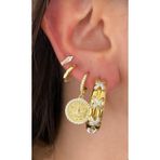 Ricco Jewellery 14 K Gold Kaplama 925 Ayar Gümüş Anka Kuşu Küpe