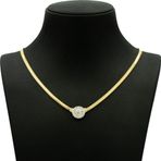 Ricco Jewellery 14 K Gold Kaplama 925 Ayar Gümüş Balık Sırtı Baget Kolye