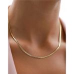 Ricco Jewellery 14 K Gold Kaplama 925 Ayar Gümüş Balık Sırtı Choker Kolye