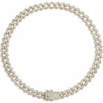 Ricco Jewellery 14 K Gold Kaplama 925 Ayar Gümüş Miami Cuban Choker Kolye