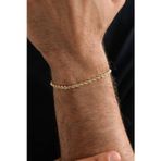 Ricco Jewellery 14 K Gold Kaplama 925 Ayar Gümüş Old Money İtalyan Orta Halat Bileklik