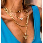 Ricco Jewellery 14 K Gold Kaplama 925 Ayar Gümüş Zümrüt Taşlı Anka Kuşu Kolye Ucu