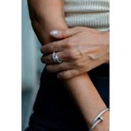 Ricco Jewellery 14 K White Gold Kaplama 925 Ayar Gümüş Ayarlanabilir Yılan Yüzük