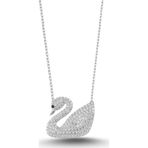 Ricco Jewellery 14 K White Gold Kaplama 925 Ayar Gümüş Kuğu Kolye