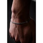 Ricco Jewellery 925 Ayar Gümüş Old Money İtalyan Yassı Oksitli Halat Bileklik