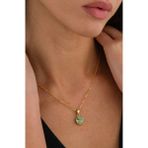 Ricco Jewellery Doğal Firuze Taşlı El Işi Altın Kolye • Burç Taşı • Doğal Turkuaz Kolye • Ona Hediye