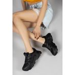 Riccon 0012142 Siyah Beyaz Anorak Kadın Sneaker Ayakkabı