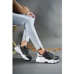 Riccon 0012146 Siyah Beyaz Kadın Sneaker