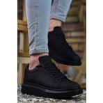 Riccon 3D Baskılı Siyah Siyah Erkek Sneaker