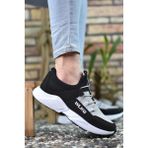 Riccon Erkek Sneaker Siyah Buz Düz Taban Koku ve Terleme Yapmayan 43 Numara - Siyah - Mavi