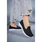 Riccon Kadın Sneaker Vegan Deri Ortopedik İç Tabanlı Spor Ayakkabı 0012801 - Siyah - Beyaz