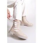 Riccon Mylriara Kadın Postal Bot 001207 - Bej - Rugan