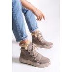 Riccon Pyriseth Kadın İçi Kürklü Sneaker Bot 0012711 Vizon Süet