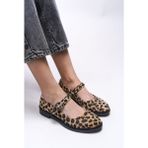 Riccon Saelheira Kadın Babet 0012250 - Leopar - Krem