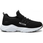 Riccon Siyah Beyaz Unisex Sneaker Düz Tabanlı Ortapedik İç Taban 38 Numara - Siyah - Beyaz