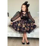 Riccotarz Black Flowers Tütülü Kız Çocuk Elbise