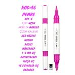 Rich Art-X Çift Uçlu Akrilik Marker Çizim Kalemi Her Yüzeye Uygun Kalıcı Mürekkep 1-6 Mm Uç Kalınlıkları,SYFARTXAKRİLİK46