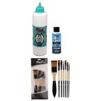 Rich Beyaz Boya Multi Surface 500 Cc. Karışık Fırçalı Akrilik Set Ve Su Bazlı Mat Vernik (130 Ml.)