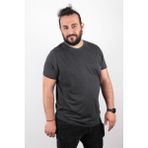 Rich Büyük Beden Basic T-Shirt %100 Pamuk Siyah Kısa Kol Erkek Günlük Tarz - 5XL