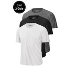 Rich Erkek 3'Lü Siyah-Beyaz-Antrasit Paket %100 Pamuk Slim Fit Sporcu Tişört Basic Bisiklet Yaka Kısa Kol