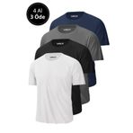 Rich Erkek 4'Lü Paket %100 Pamuk Slim Fit Sporcu Tişört Basic Bisiklet Yaka Kısa Kollu T-Shirt
