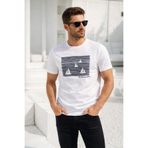 Rich Erkek Beyaz Pamuklu Kısa Kollu Bisiklet Yaka Basic Tişört