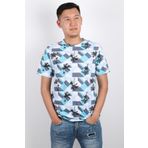 Rich Erkek Bisiklet Yaka Baskılı T-shirt %100 Pamuk Tişört