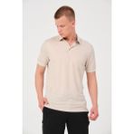 Rich Erkek Düz Renk Cepli Polo Yaka Tişört T-shirt - Bej - M