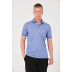 Rich Erkek Düz Renk Cepli Polo Yaka Tişört T-shirt - Mavi - 3XL