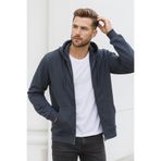 Rich Erkek Füme Kapüşonlu Kanguru Cepli Fermuarlı Sweatshirt