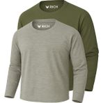 Rich Erkek Haki-Grimelanj 2'li Paket Basic Uzun Kollu Sporcu Body - Haki - Gri