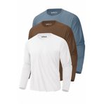 Rich Erkek Kahverengi-İndigo-Beyaz 3'lü Paket Basic Uzun Kollu Sporcu Body