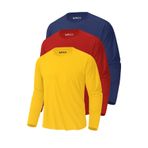 Rich Erkek Sarı-Kırmızı-Lacivert 3'lü Paket Basic Uzun Kollu Sporcu Body
