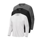 Rich Erkek Siyah-Beyaz-Antrasit 3'lü Paket Basic Uzun Kollu Tişört Sporcu Body T-shirt
