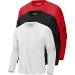 Rich Erkek Siyah-Beyaz-Kırmızı 3'lü Paket Basic Uzun Kollu Tişört Sporcu Body T-shirt - 0 Siyah - 2XL