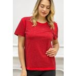 RICH GLAM Tamamı Crystal Taşlı Büyük Beden Bisiklet Yaka Pamuk Şık Kadın T-shirt Tişört