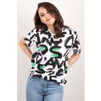 Rich Kadın Baskılı Bisiklet Yaka Oversize T-shirt