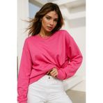 Rich Kadın Pembe Pamuklu İnterlock Oversize Sweatshirt