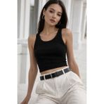 Rich Kadın Siyah Basic Günlük Şık Crop Atlet