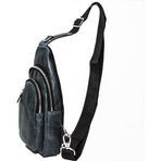 RİCH SMİTH ® GERÇEK DERİ OMUZ GÖĞÜS ÇANTASI FREEBAG / 4819 SİYAH (DUMANLI)
