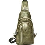 RİCH SMİTH ® GERÇEK DERİ OMUZ GÖĞÜS ÇANTASI FREEBAG / 4819 YEŞİL (DUMANLI)