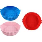 Richard Fritöz Silikon Tencere, 7,5 Inç Hava Fritöz Sepeti, Hava Fritöz Aksesuarları, Yeniden Kullanılabilir Hava Fritöz Astarı, 3qt - 5qt Için, 3'lü Paket (Yurt Dışından) - Süpürge Yedek Ek