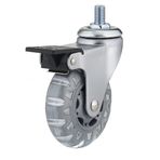 Richelieu donanım 27583020502 modern Transparent Beyaz/Gri sap mobilya Caster tekerlek ile döner mafsal, fren – 2 15/40,6 cm çap