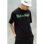 Rick And Morty Çizgi Film Baskılı Unisex Oversize Tişört - 01 Siyah