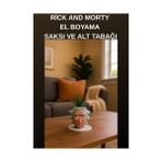 Rick And Morty El Boyama Lüks Saksı ve Alt Tabağı