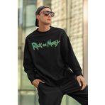 Rick And Morty Yazılı Unisex Oversize Çizgi Film Sweatshirt