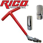 Rico 007-RC5222 Mafsallı Buji Anahtarı 16 mm ve 21 mm T Sapı ile Kolay Kullanım Sağlar - Metalik Gri