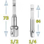 Rico Kk1314 1/2" 1/4" Lokma Adaptörü Bits Uç Seti 2 Parça